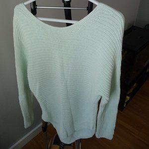 ITALIAN cotton trendy for 2025 mint color  low/high hemline sweater size medium